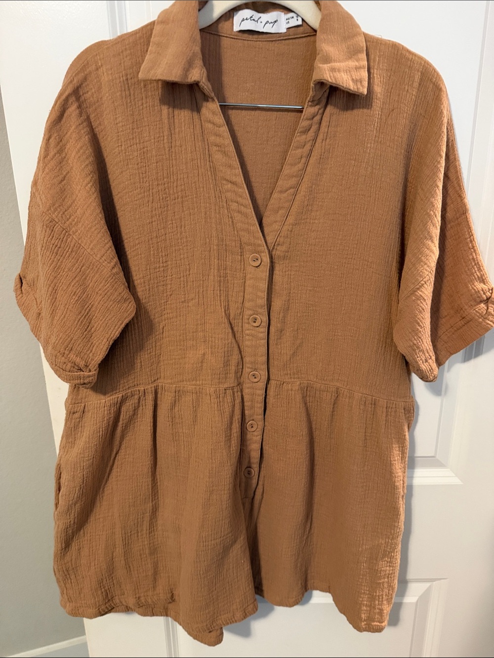 Petal & Pup Caramel Button-Front one piece
